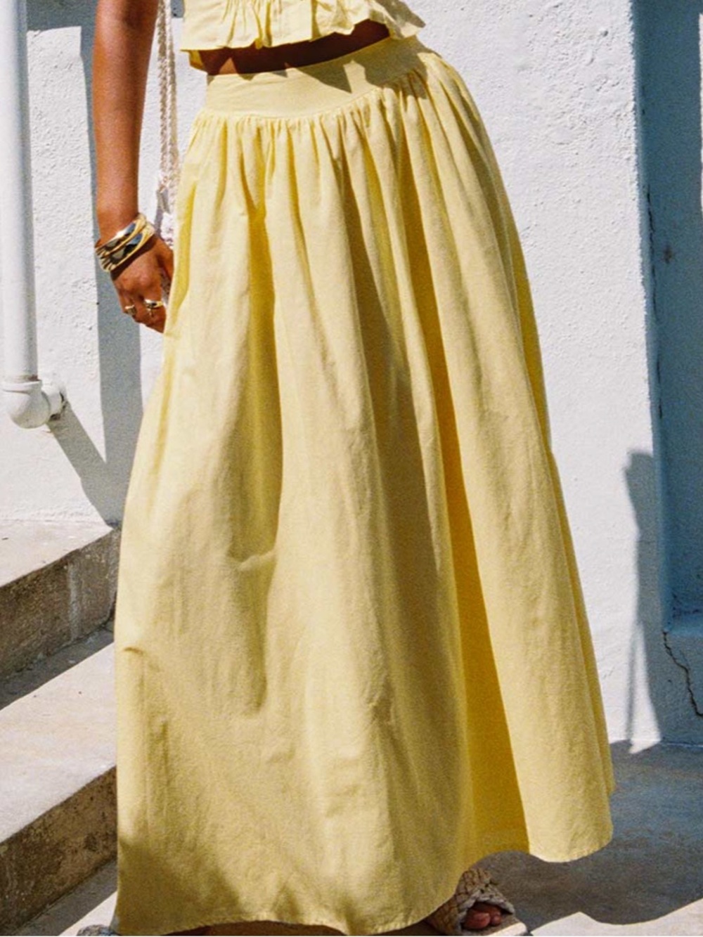 Yellow maxi skirt
